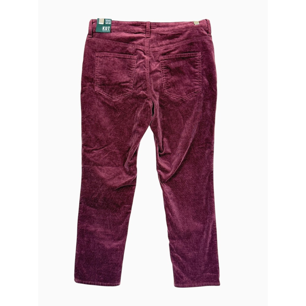 NWT KUT From The Kloth Rachel Fab Ab High Rise Corduroy Mom Jeans 8P Wine